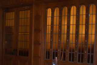 Repaired Leaded Glass Church Doors
